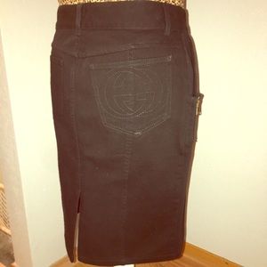 Gucci Black Denim GG Skirt